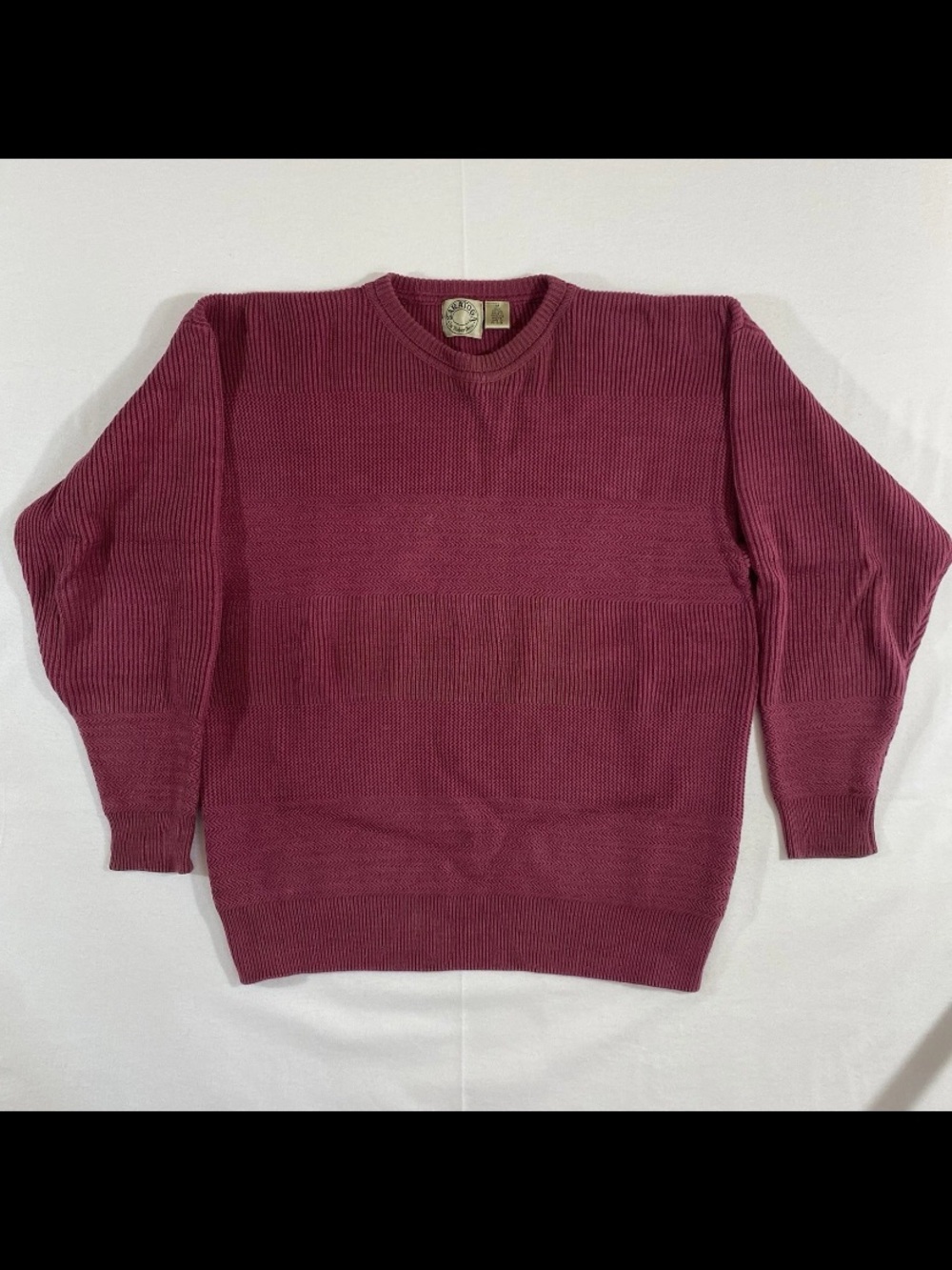 Saratoga Men's Crewneck Sweater in Deep Berry Size Medium 100% Cotton